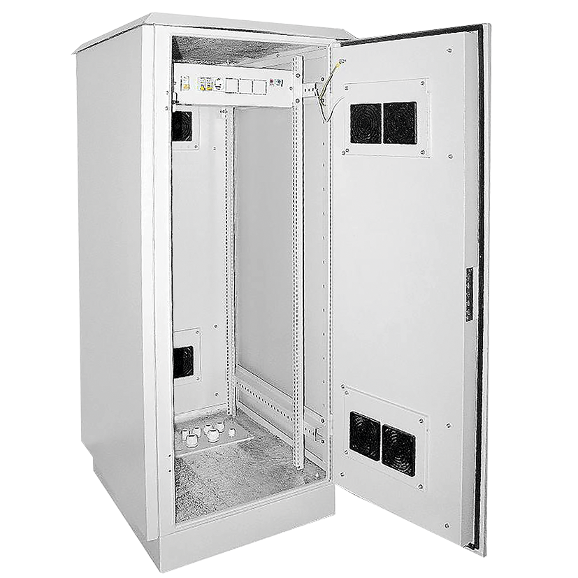 Шкаф уличный 19дюйм 24U 720х860мм IP55 двустен. метал. передняя и задняя двери; сер. ITK LO35-24U78-MM55