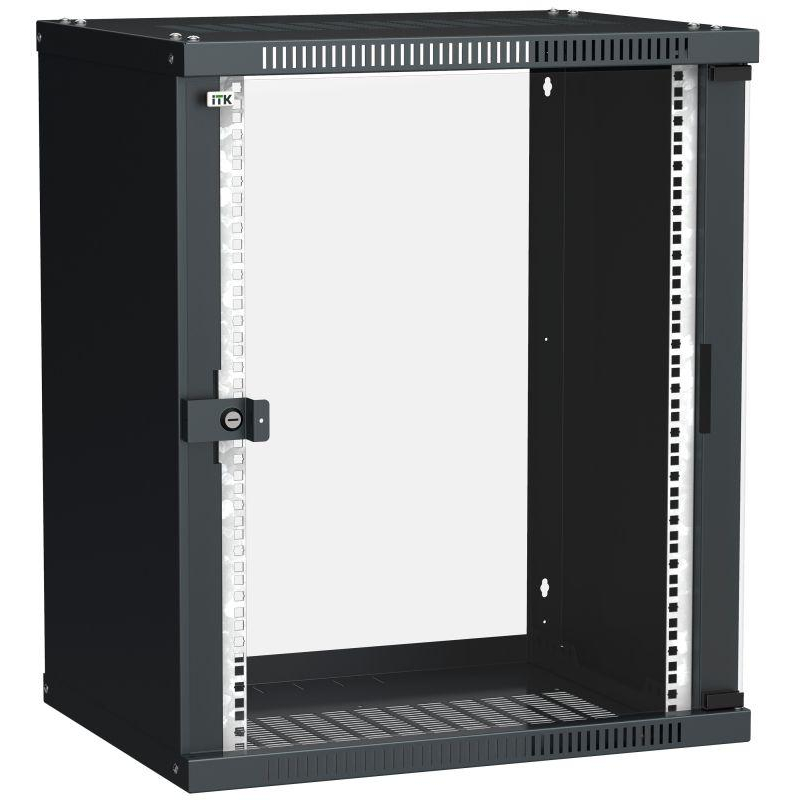 Шкаф LINEA WE 15U 600x450мм дверь стекло черн. ITK LWE5-15U64-GF