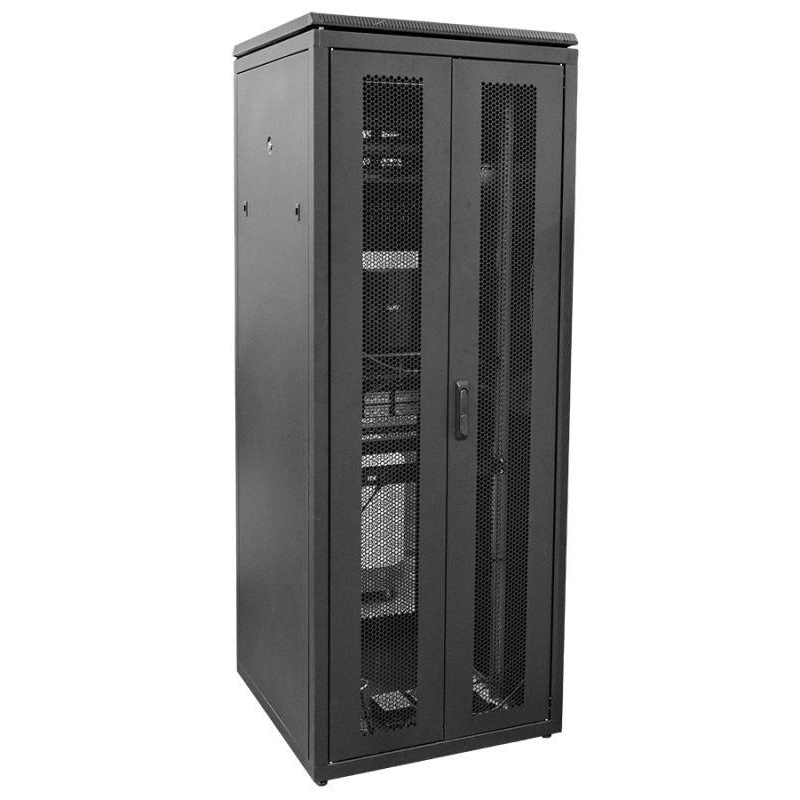 Шкаф сетевой LINEA N 38U 800х800мм распашная перф. передняя дверь задняя перф. черн. ITK LN05-38U88-2PP