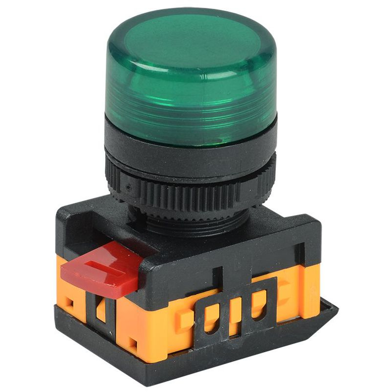 Лампа AL-22TE сигнальная d=22мм зеленый неон/240В цилиндр IEK