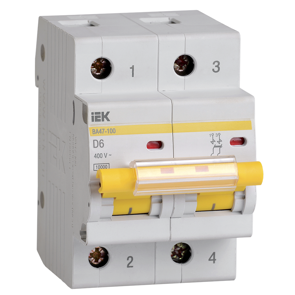 Авт. выкл. ВА47-100 2P 6А 10кА х-ка D IEK