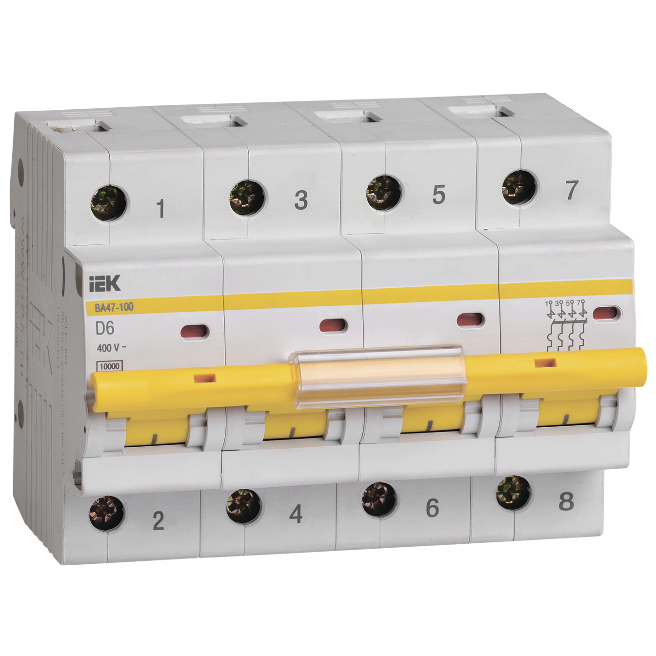 Авт. выкл. ВА47-100 4P 6А 10кА х-ка D IEK