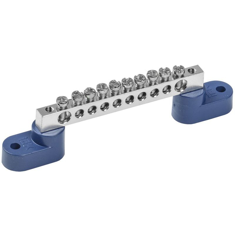 Шина N ноль на двух угловых изоляторах с никелевым покрытием ШНИ-6х9-10-У2-С IEK