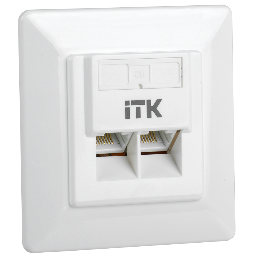 ITK Внутренняя информационная розетка RJ45 кат. 6 UTP 2 порта