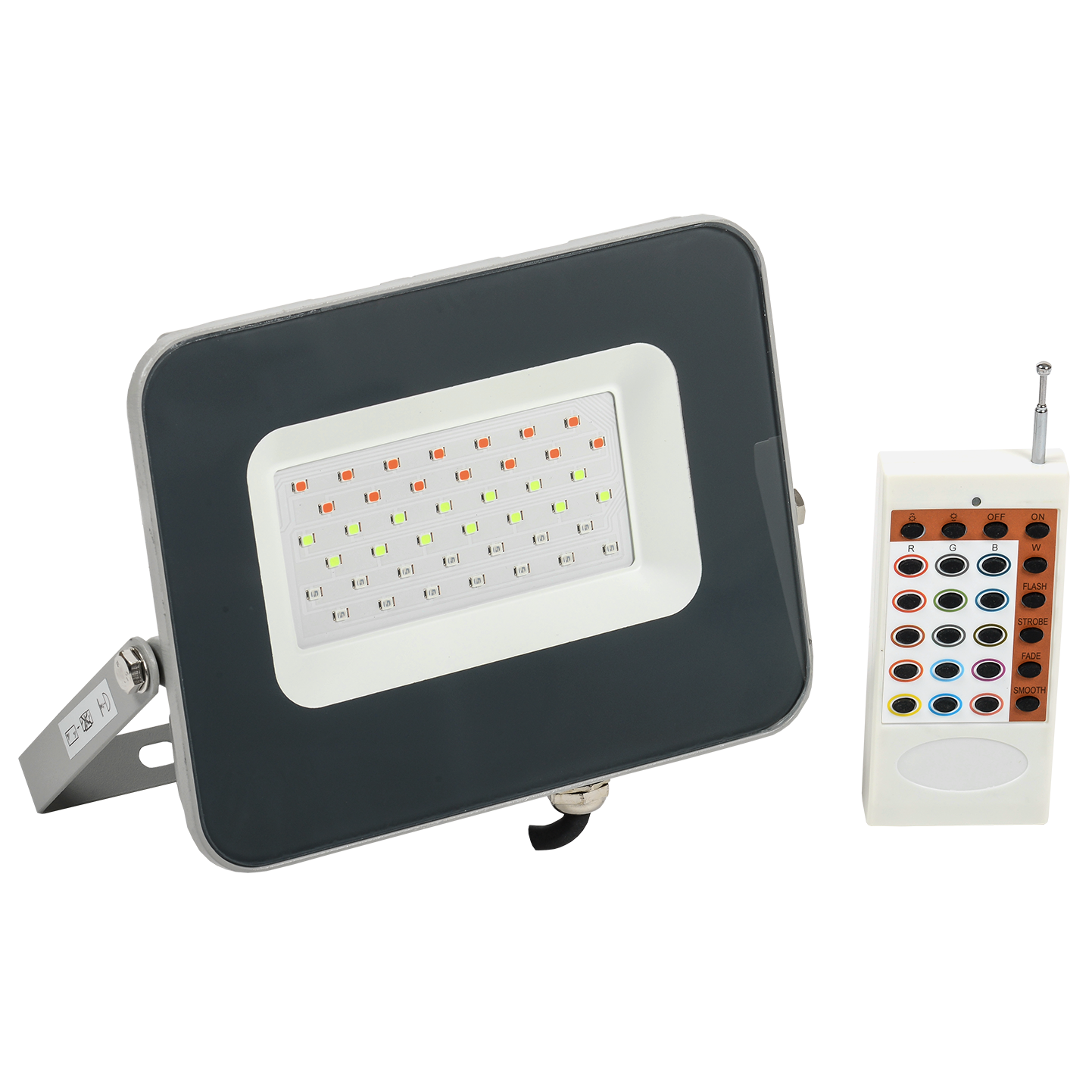 Прожектор LED СДО 07-30RGB multicolor IP65 серый IEK