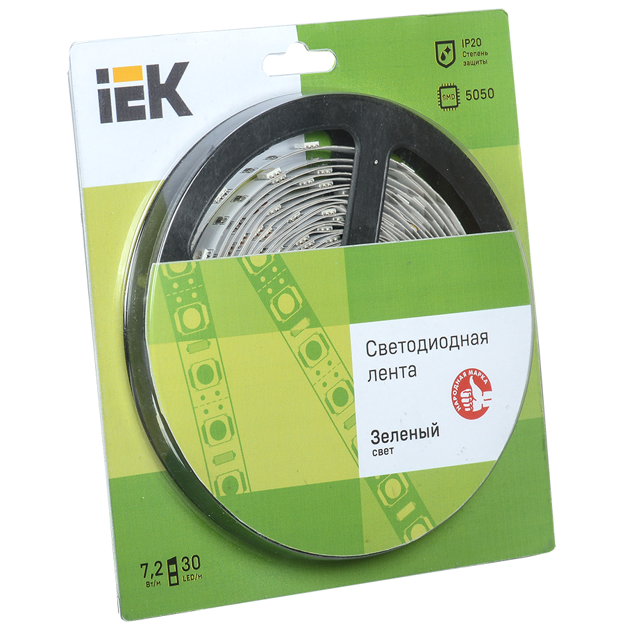 Лента LED 5м блистер LSR-5050G30-7,2-IP20-12V IEK