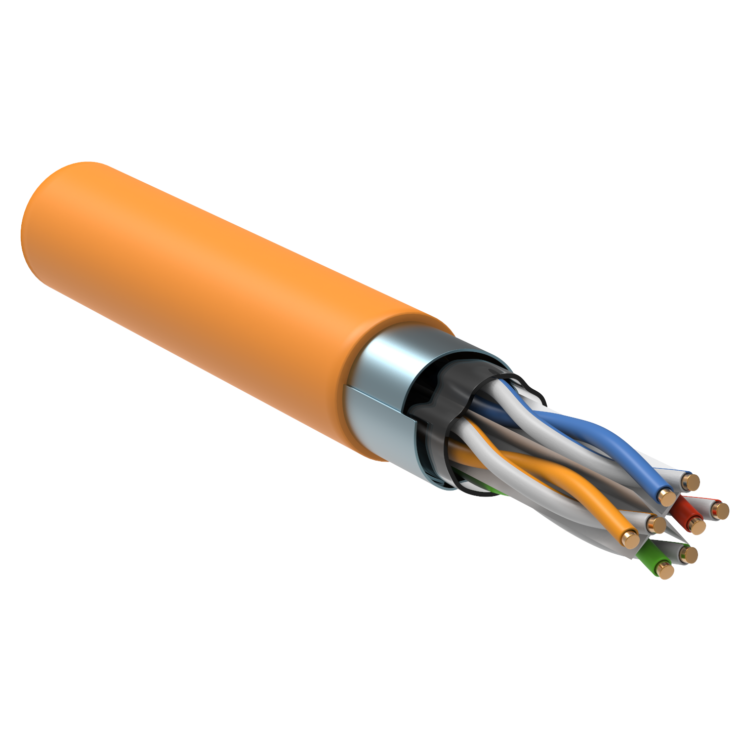 ITK Кабель связи витая пара F/UTP, кат.6 4x2х23AWG solid, LSZH, 305м, оранжевый