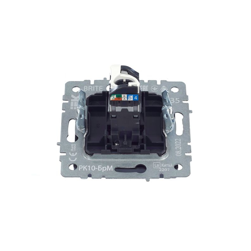 BRITE Розетка компьютерная RJ45 кат.5E РК10-БрМ маренго IEK