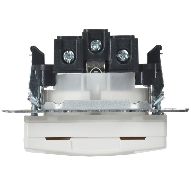 BRITE Розетка 1-местная с заземлением с защитными шторками и крышкой 16А IP44 РСбш10-3-44-БрБ белый IEK