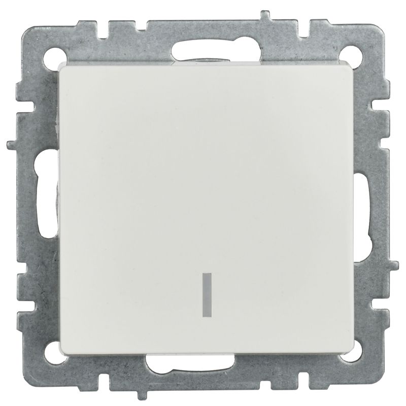 BRITE Выключатель 1-клавишный с индикацией 10А ВС10-1-1-БрБ белый IEK