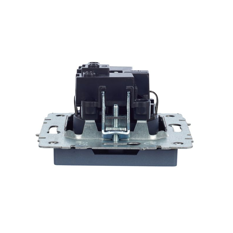 BRITE Розетка 1-местная с заземлением с защитными шторками 16А РС14-1-0-БрМ маренго IEK