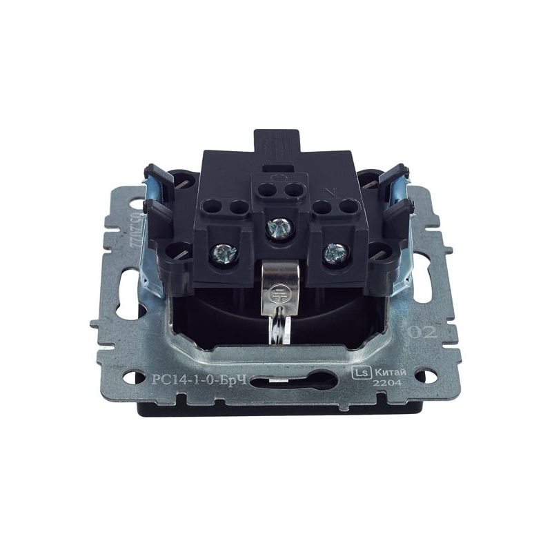 BRITE Розетка 1-местная с заземлением с защитными шторками 16А РС14-1-0-БрЧ черный IEK