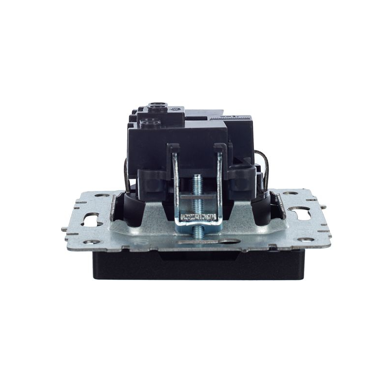 BRITE Розетка 1-местная с заземлением с защитными шторками 16А РС14-1-0-БрЧ черный IEK