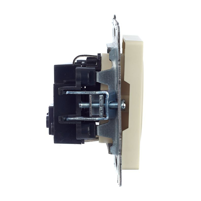 BRITE Розетка 1-местная с заземлением с защитными шторками 16А РС14-1-0-БрКр бежевый IEK