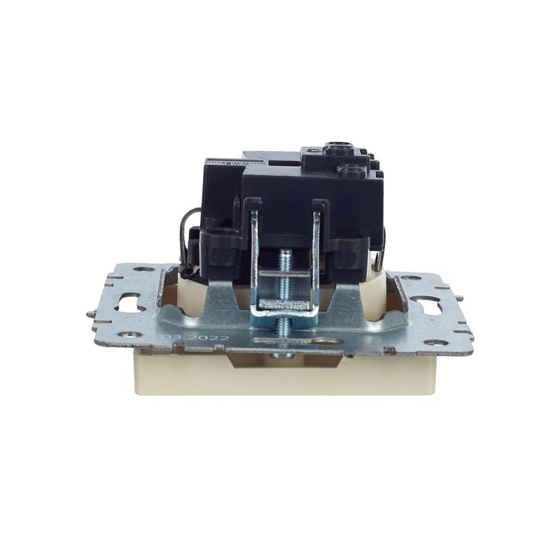 BRITE Розетка 1-местная с заземлением с защитными шторками 16А РС14-1-0-БрКр бежевый IEK