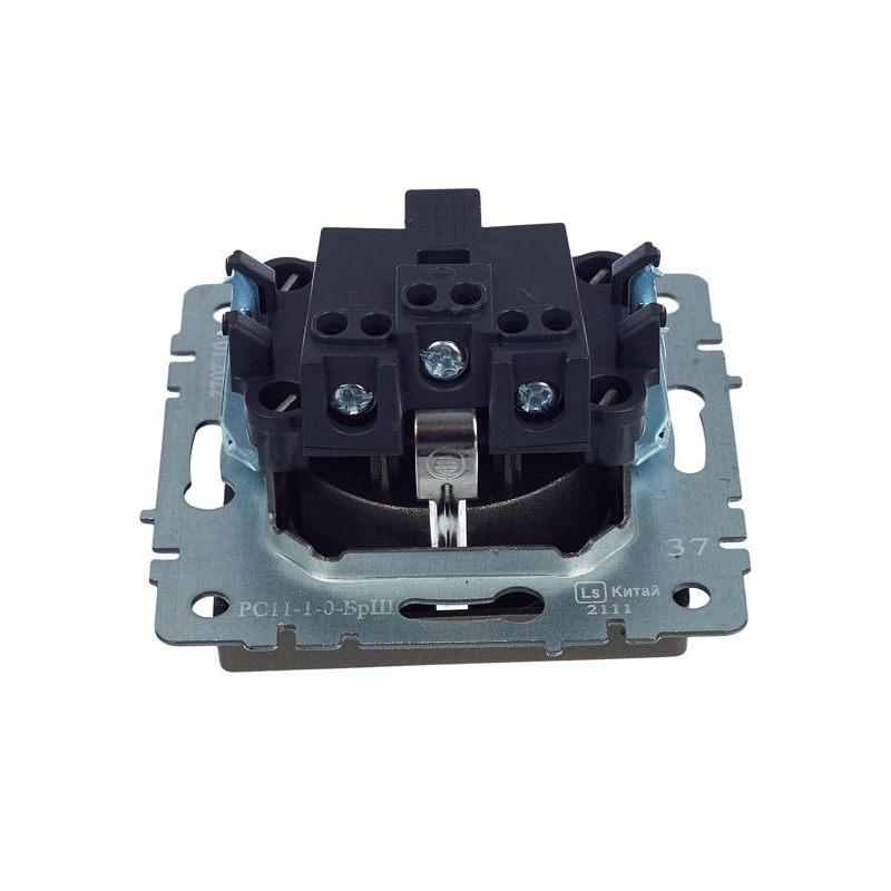 BRITE Розетка 1-местная с заземлением без защитных шторок 16А РС11-1-0-БрШ шампань IEK