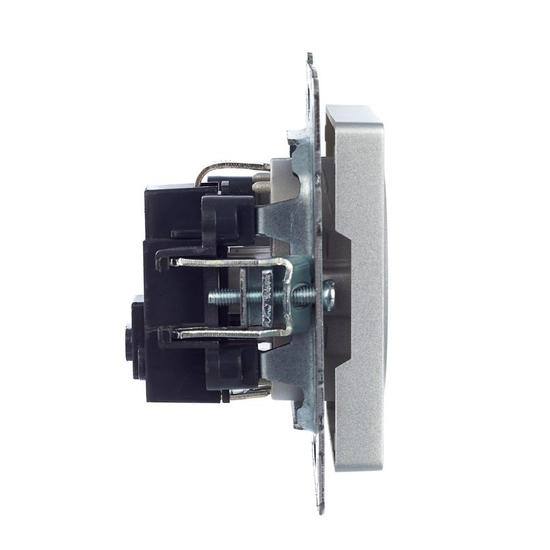 BRITE Розетка 1-местная с заземлением без защитных шторок 16А РС11-1-0-БрА алюминий IEK