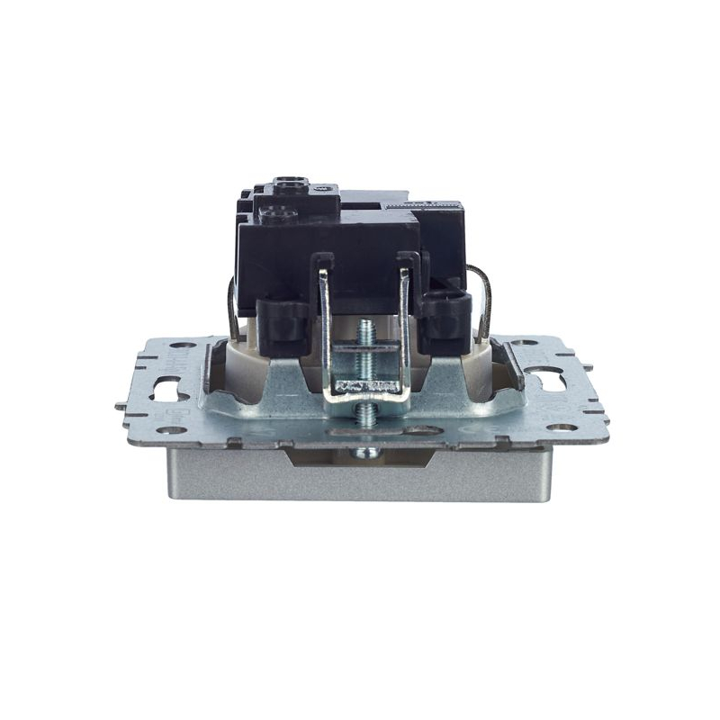 BRITE Розетка 1-местная с заземлением без защитных шторок 16А РС11-1-0-БрА алюминий IEK