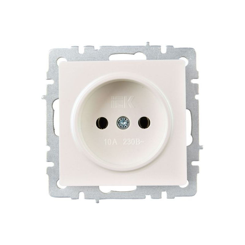 BRITE Розетка 1-местная без заземления без защитных шторок 10А РС10-1-0-БрЖ жемчуг IEK