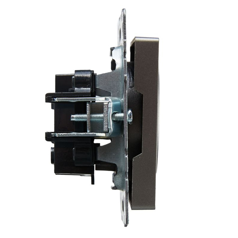 BRITE Розетка 1-местная без заземления без защитных шторок 10А РС10-1-0-БрС сталь IEK