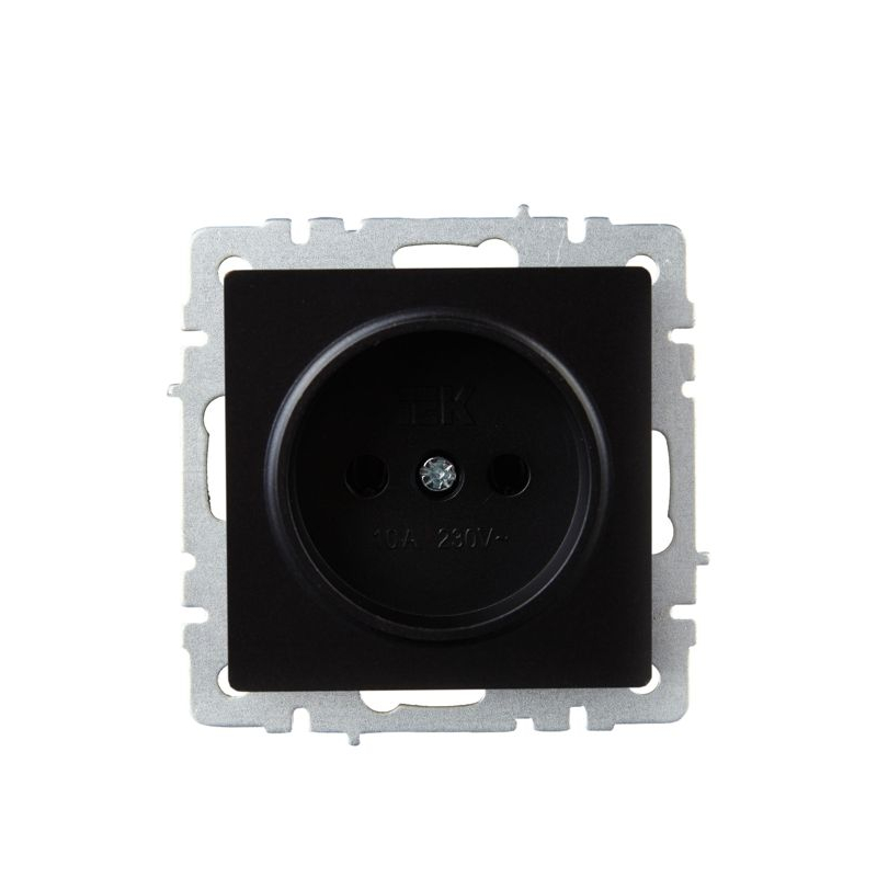 BRITE Розетка 1-местная без заземления без защитных шторок 10А РС10-1-0-БрЧ черный IEK