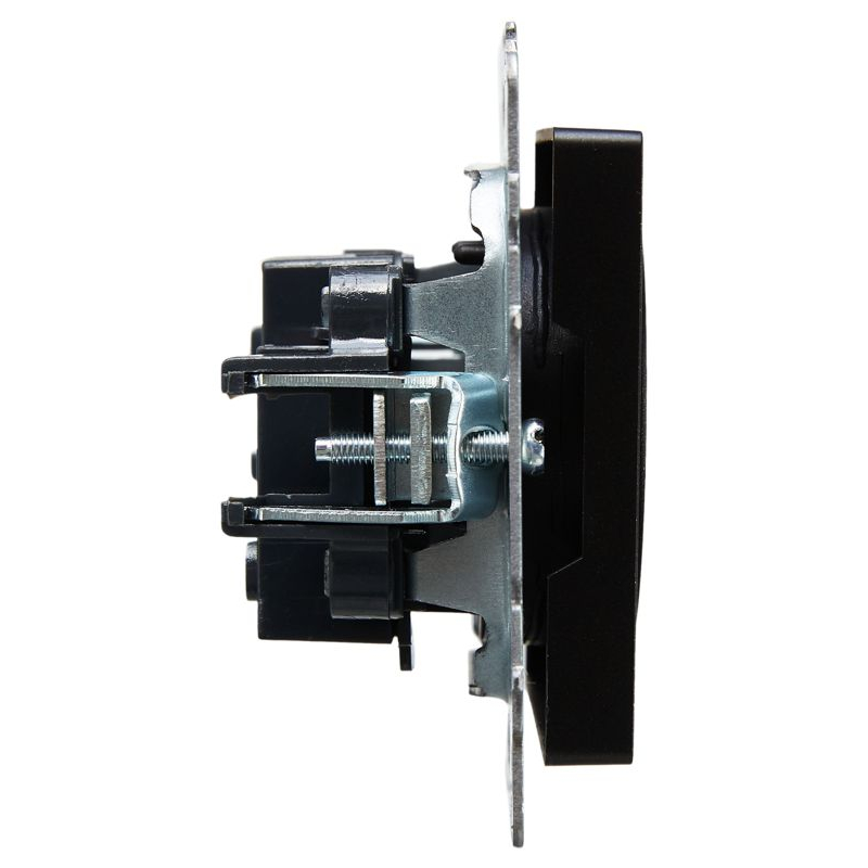 BRITE Розетка 1-местная без заземления без защитных шторок 10А РС10-1-0-БрЧ черный IEK