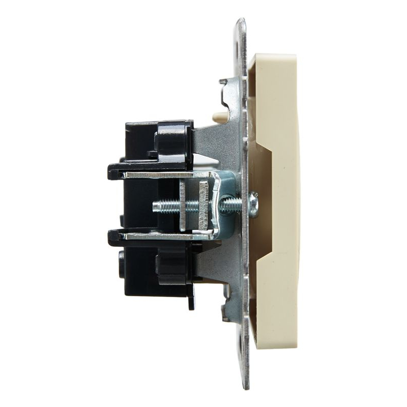 BRITE Розетка 1-местная без заземления без защитных шторок 10А РС10-1-0-БрКр бежевый IEK