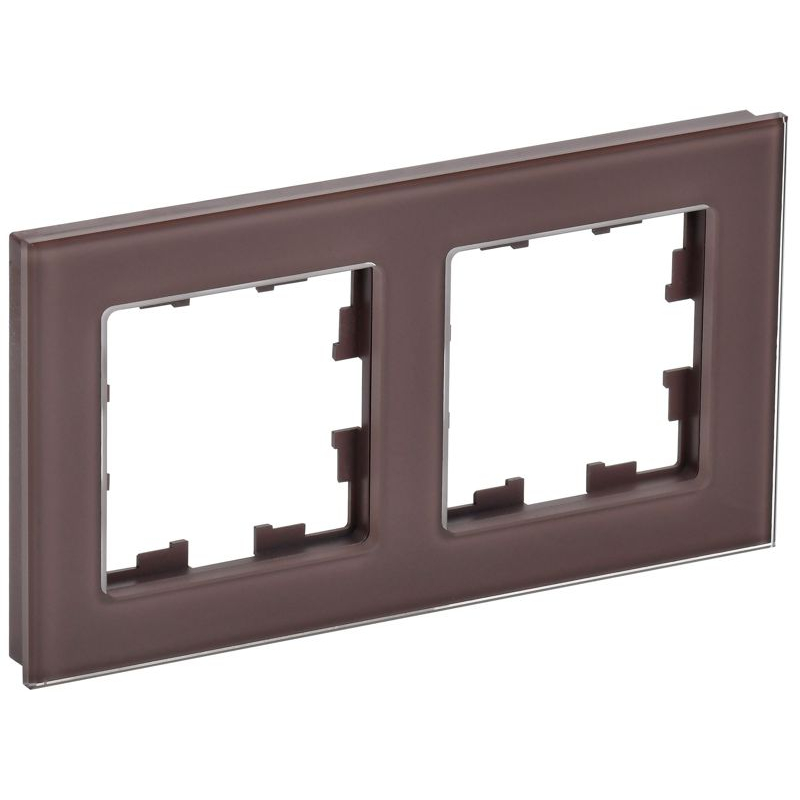 BRITE Рамка 2 -местная РУ-2-2-БрТБ стекло темная бронза IEK