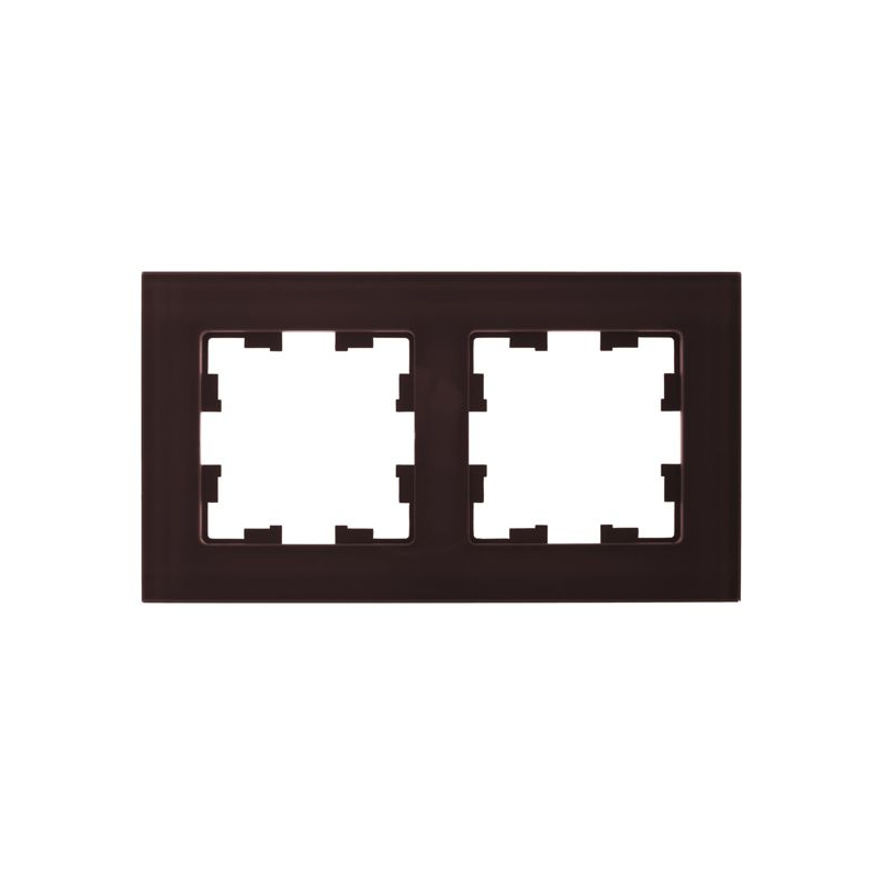 BRITE Рамка 2 -местная РУ-2-2-БрТБ стекло темная бронза IEK