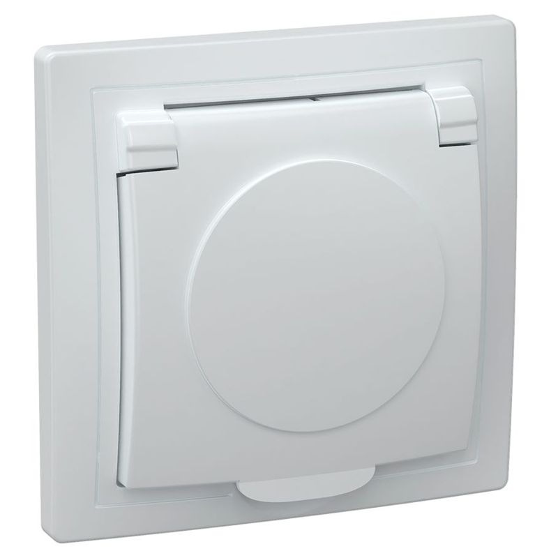 KVARTA Розетка 1-местная с заземлением крыш. 16А РСб10-3-КБ белый GENERICA