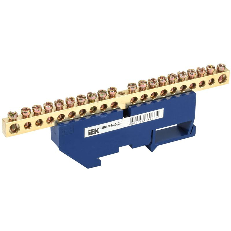 Шина N ноль на DIN-изол ШНИ-6х9-20-Д-С IEK