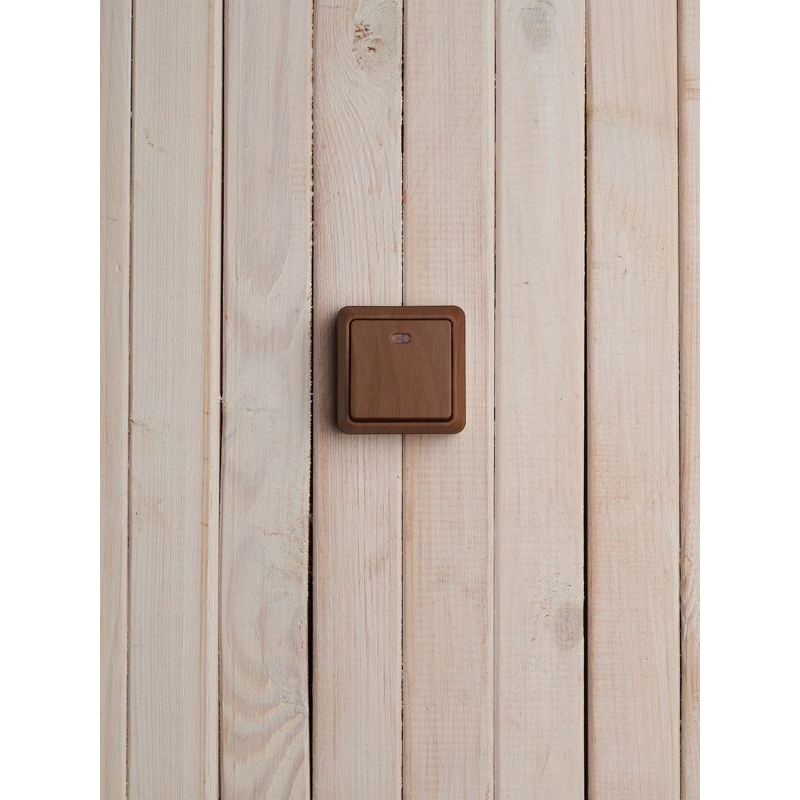 OKTAVA Выключатель 1-клавишный с индикацией для открытой установки 10А ВС20-1-1-ОД дуб GENERICA