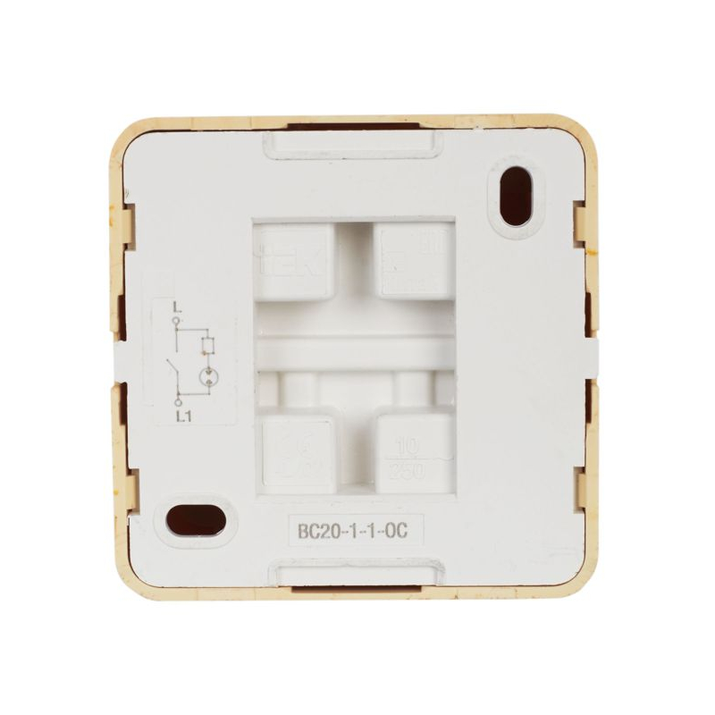 OKTAVA Выключатель 1-клавишный с индикацией для открытой установки 10А ВС20-1-1-ОС сосна GENERICA