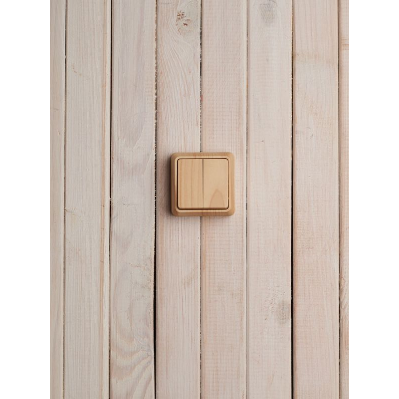 OKTAVA Выключатель 2-клавишный для открытой установки 10А ВС20-2-0-ОС сосна GENERICA