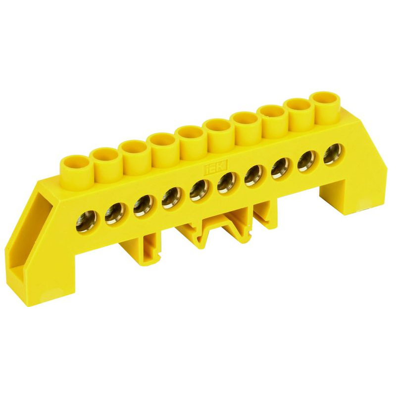 Шина PE земля в комбинированном DIN-изоляторе типа Стойка ШНИ-8х12-10-КС-Ж IEK