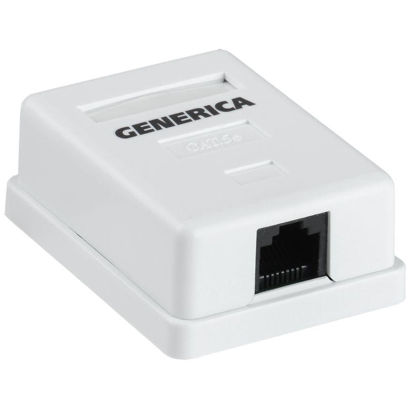 Розетка информационная RJ45 кат.5е UTP 1 порт настенная GENERICA ITK CS2-1C5EU-12-G