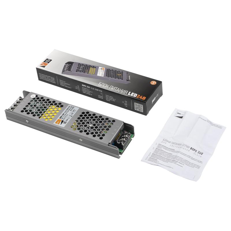 Драйвер светодиодный LED 24V 14.6A=350W IP20 3г.гар.Jazzway (5024298)