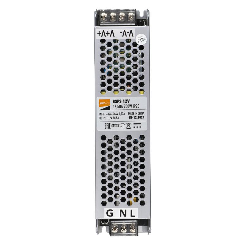 Драйвер светодиодный LED 12V16,5A=200W IP20 1г.гар. Jazzway (5024410)