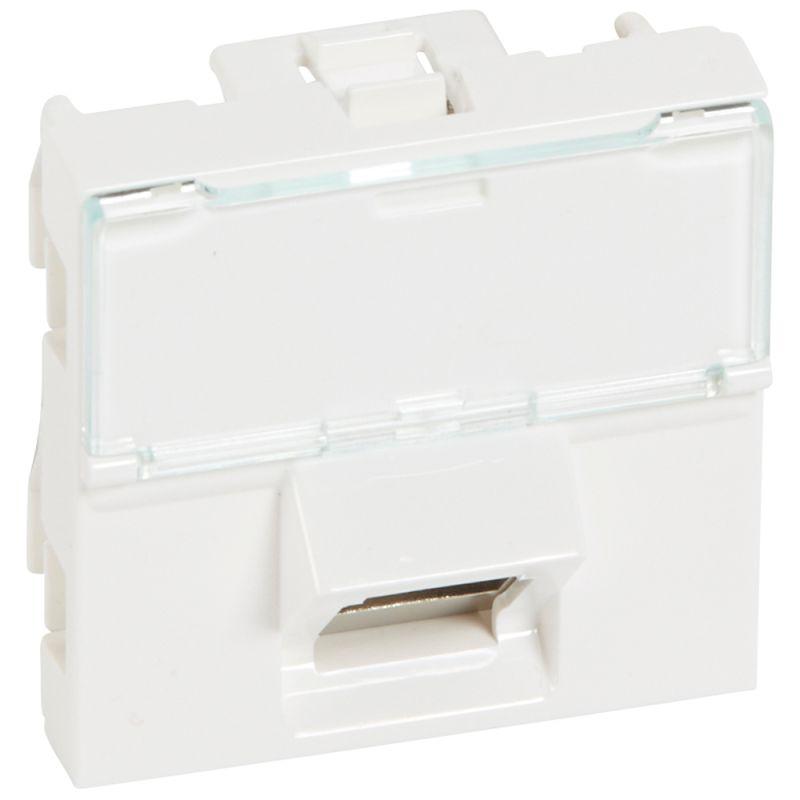 Розетка компьютерная 2мод. RJ45 CAT.6 STP угол 45град. Leg 076507