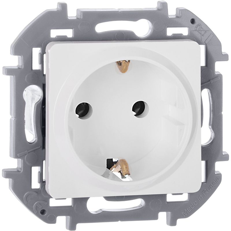 Механизм розетки 1-м СП Inspiria 16А IP20 250В 2P+E немецк. стандарт бел. Leg 673720