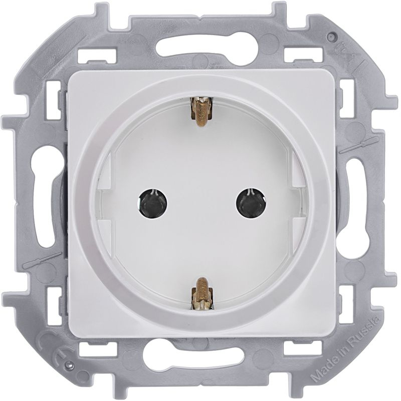 Механизм розетки 1-м СП Inspiria 16А IP20 250В 2P+E немецк. стандарт бел. Leg 673720