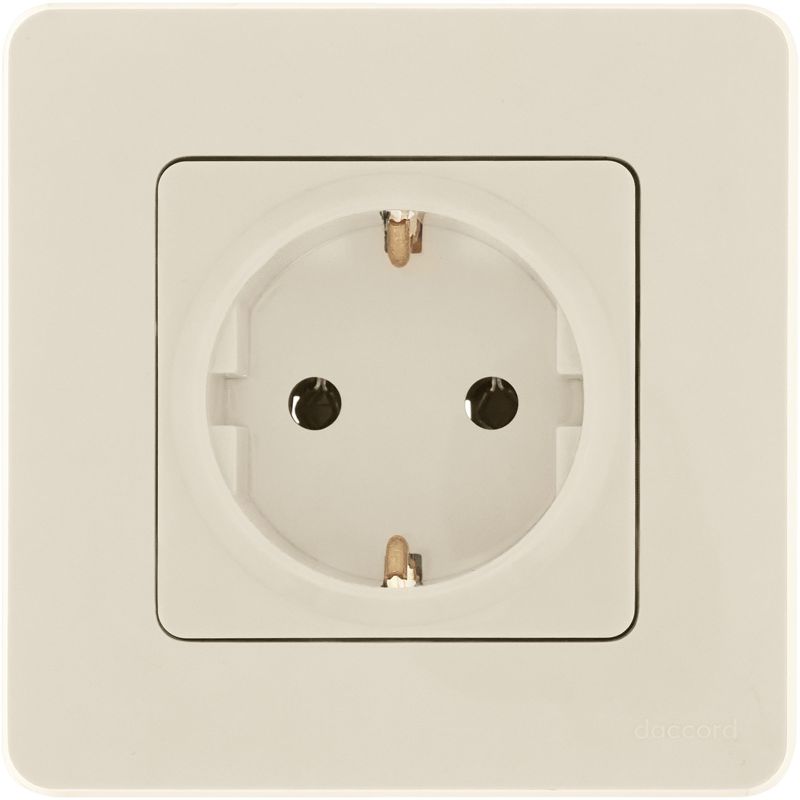 Механизм розетки 1-м СП Inspiria 16А IP20 250В 2P+E немецк. стандарт сл. кость Leg 673721