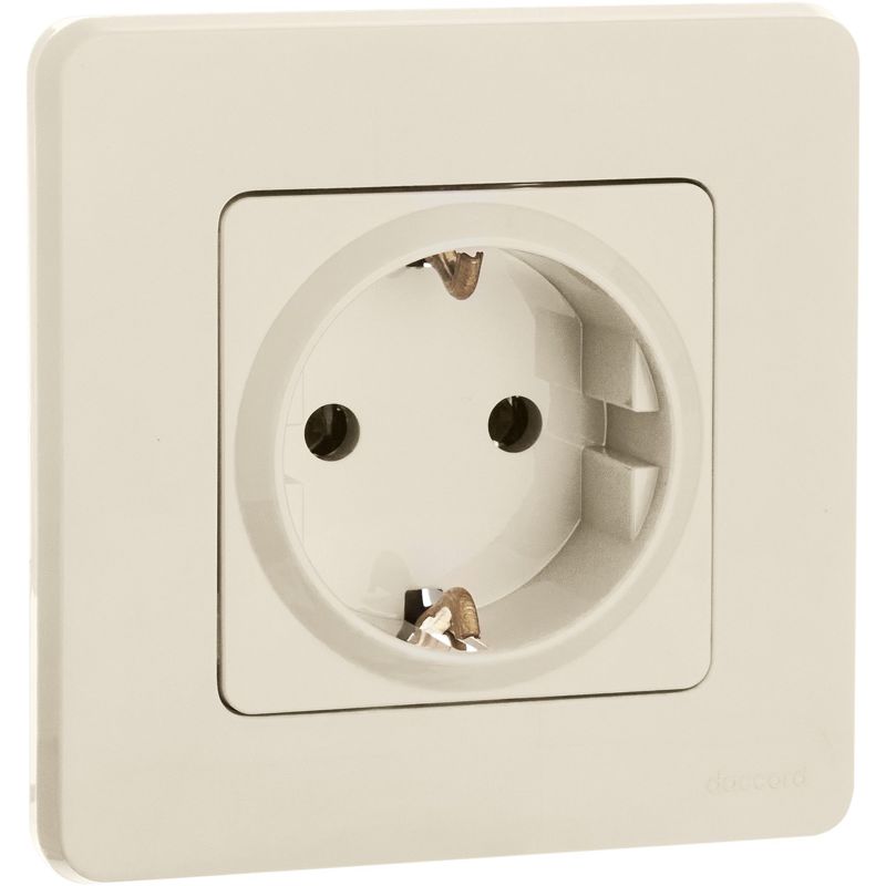 Механизм розетки 1-м СП Inspiria 16А IP20 250В 2P+E немецк. стандарт сл. кость Leg 673721