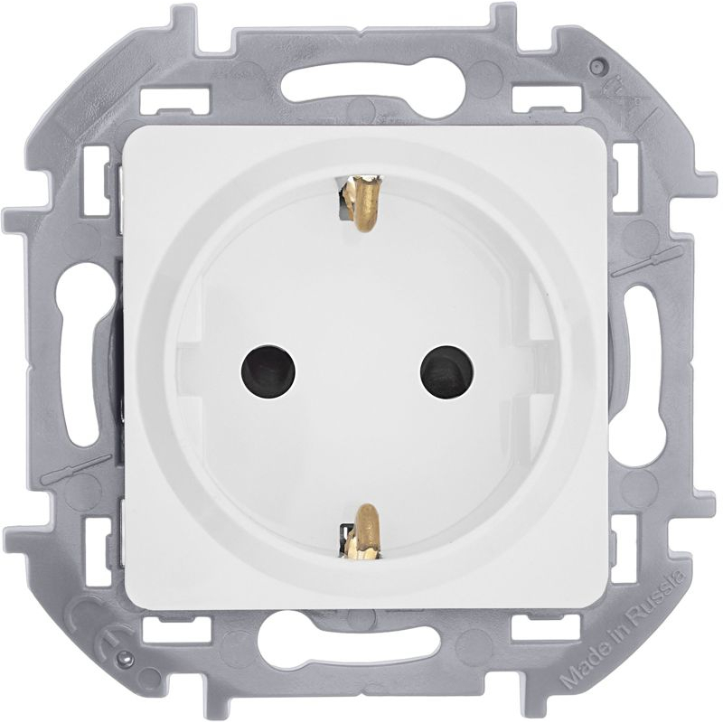 Механизм розетки 1-м СП Inspiria 16А IP20 250В 2P+E защ. шторки немецк. стандарт бел. Leg 673730