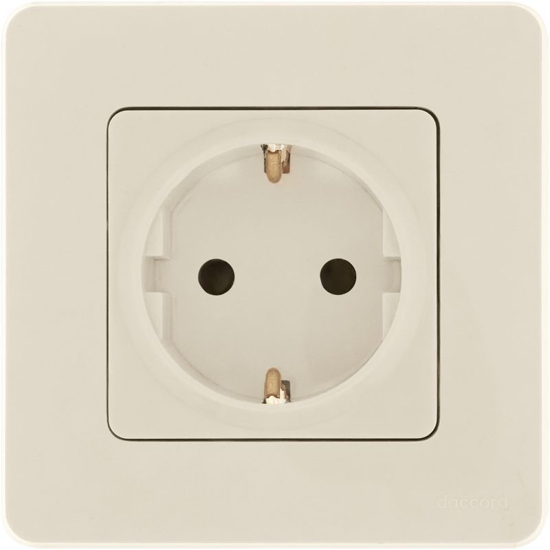 Механизм розетки 1-м СП Inspiria 16А IP20 250В 2P+E защ. шторки немецк. стандарт сл. кость Leg 673731