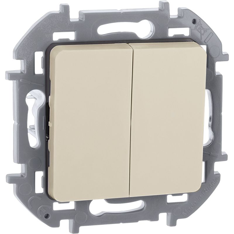 Механизм выключателя 2-кл. Inspiria 10А IP20 250В 10AX сл. кость Leg 673621