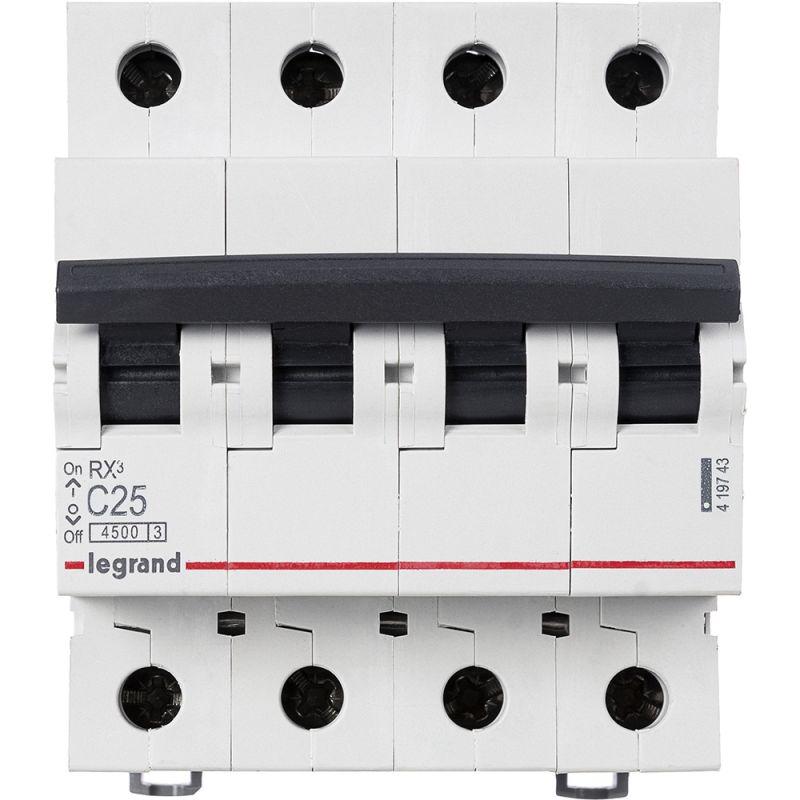 Выключатель автоматический модульный 4п C 25А 4.5кА RX3 Leg 419743