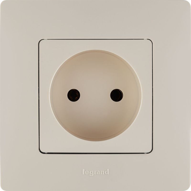 Механизм розетки 1-м СП Etika 16А IP20 250В 2P без заземл. немецк. стандарт винт. клеммы сл. кость Leg 672320