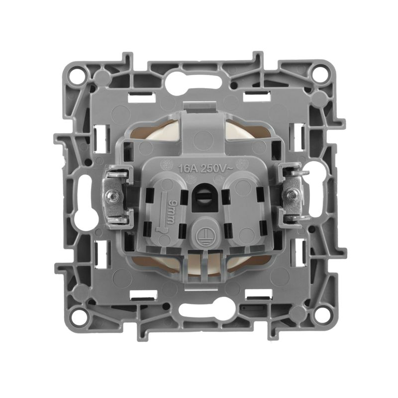 Механизм розетки 1-м СП Etika 16А IP20 250В 2P без заземл. немецк. стандарт винт. клеммы сл. кость Leg 672320