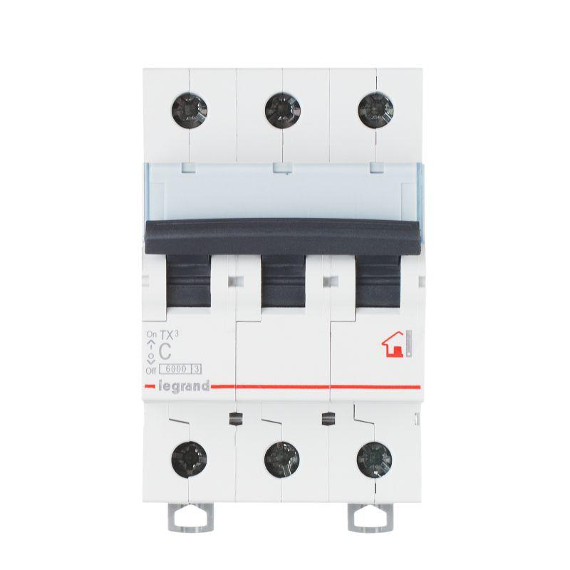 Выключатель автоматический модульный 3п C 6А 10кА TX3 6000 3мод. 400В Leg 403941